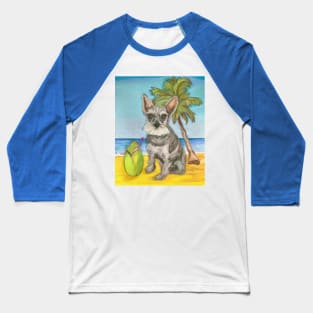 Cute Schnauzer Dog on Vacation Baseball T-Shirt